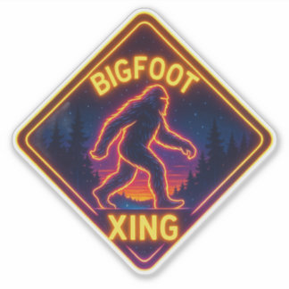 Neon Bigfoot Xing Sticker