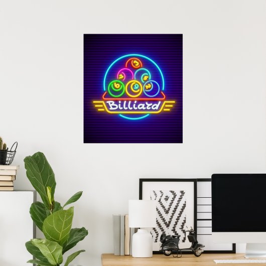 Neon Billard Print, Value Poster Paper (Matte) (Heimbüro)