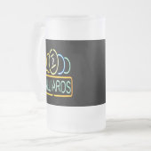 Neon Billiard Pool Signieren Mattierter Beer Tasse (Vorderseite Links)