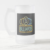 Neon Billiard Pool Signieren Mattierter Beer Tasse (Links)