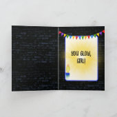 Neon Birthday Cocktail auf Brick Karte (Innenseite)