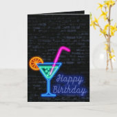 Neon Birthday Cocktail auf Brick Karte (Gelbe Blume)