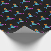 Neon Birthday Cocktail auf schwarz Geschenkpapier (Ecke)