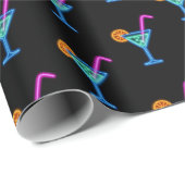Neon Birthday Cocktail auf schwarz Geschenkpapier (Rolleneckpunkt)