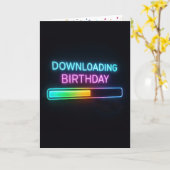 Neon Birthday Computer Downloading Bar Karte (Gelbe Blume)