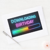 Neon Birthday Computer Downloading Bar Rechteckiger Aufkleber (Umschlag)