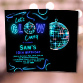 Neon Birthday Invitation Boys Lasst uns verrückt g Einladung
