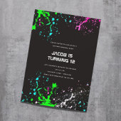 Neon Birthday Paintball Party Einladung