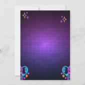Neon Birthday Party Invitation Brick Wall Style Einladung (Rückseite)