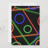 Neon Birthday Party Invitation Einladung (Rückseite)