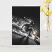 Neon Birthday Teen Skateboarding Karte (Gelbe Blume)