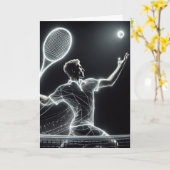 Neon Birthday Tennis Player Karte (Gelbe Blume)