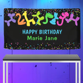NEON BIRTHDAY TIERALS BALLOONS BANNER
