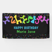 NEON BIRTHDAY TIERALS BALLOONS BANNER (Horizontal)