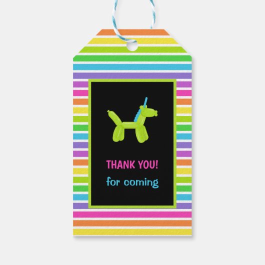 NEON BIRTHDAY TIERALS BALLOONS GESCHENKANHÄNGER (Rückseite)