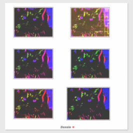 Neon Black Cat mit leuchtenden Augen Aufkleber