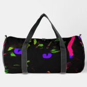 Neon Black Cat mit leuchtenden Augen Duffle Bag (Rückseite)