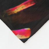 Neon Black Cat mit leuchtenden Augen Fleecedecke (Ecke)