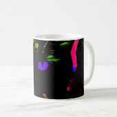 Neon Black Cat mit leuchtenden Augen Kaffeetasse (VorderseiteRechts)