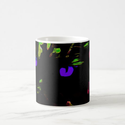 Neon Black Cat mit leuchtenden Augen Kaffeetasse (Mittel)