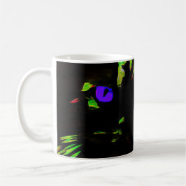 Neon Black Cat mit leuchtenden Augen Kaffeetasse