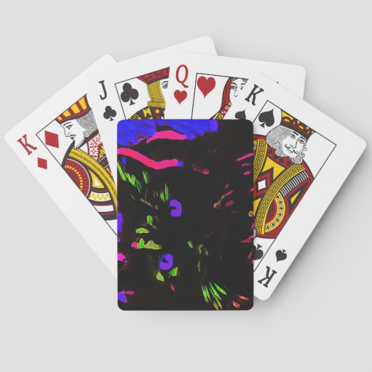 Neon Black Cat mit leuchtenden Augen Spielkarten (Rückseite)