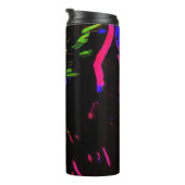 Neon Black Cat mit leuchtenden Augen Thermosbecher (Nach rechts gedreht)