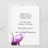 Neon Black Cherry Party Einladung (Rückseite)