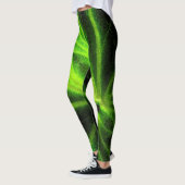 Neon Black Green Abstrakt Pattern Leggings (Links)