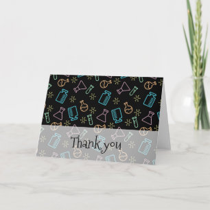 Neon Black Laborscience Christmas Danke Karte