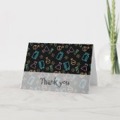 Neon Black Laborscience Christmas Danke Karte (Vorderseite)