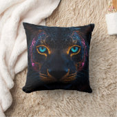 Neon Black Leopard Kissen (Decke)