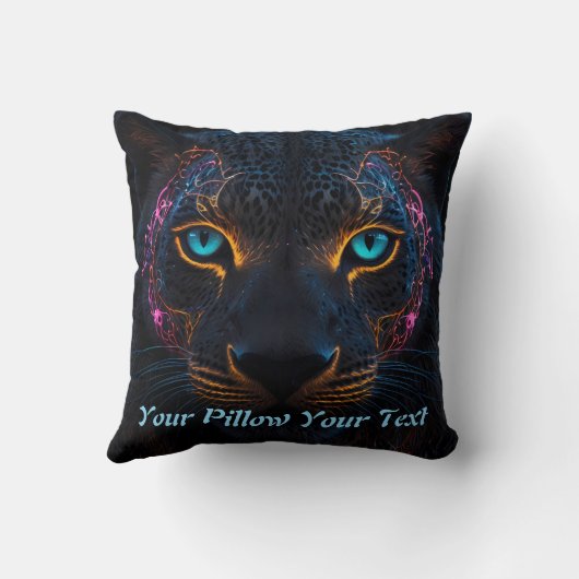 Neon Black Leopard Kissen (Rückseite)