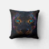 Neon Black Leopard Kissen (Vorderseite)