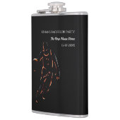 Neon Black Orange Basketball Party Wochenende Flachmann (Links)