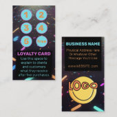 Neon Black Punch Card Vape Head Shops Rauchlounge Treuekarte (Vorne/Hinten)