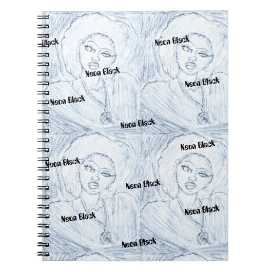 Neon Black Spiral Foto Notebook Notizblock (Vorderseite)