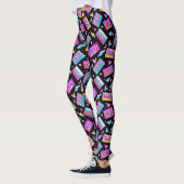 Neon & Black Trendy 80er Cassette Music Leggings (Links)