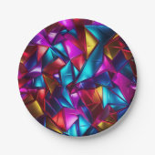 Neon Blacklight Abstrakt verkettetes Glas Pappteller (Vorderseite)