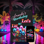 Neon Blacklight Balloons Cocktail Geburtstag Einladung