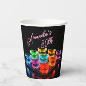 Neon Blacklight Jelly Shots Cocktail Geburtstag Pappbecher (Rückseite)