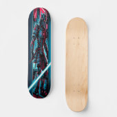 "Neon Blade Warrior: Cyberpunk Samurai Skateboard (Vorderseite)