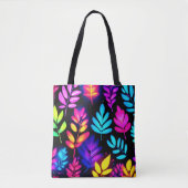 Neon Blätter Abstract Muster Tasche (Vorderseite)