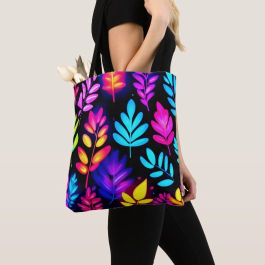 Neon Blätter Abstract Muster Tasche (Von Nahem)