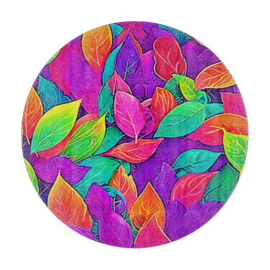 Neon Blätter: Cartoon Flow Schneidebrett (Vorderseite)