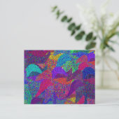 Neon-Blätter fallen Postkarte (Stehend Vorderseite)