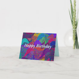 Neon Blätter Happy Birthday Card Karte