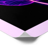 Neon-Blätter in rosa und Lila Farben Poster (Ecke)