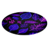 Neon-Blätter in rosa und Lila Farben Schneidebrett (Ecke)