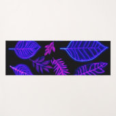Neon-Blätter in rosa und Lila Farben Yogamatte (Vorderseite (Horizontal))